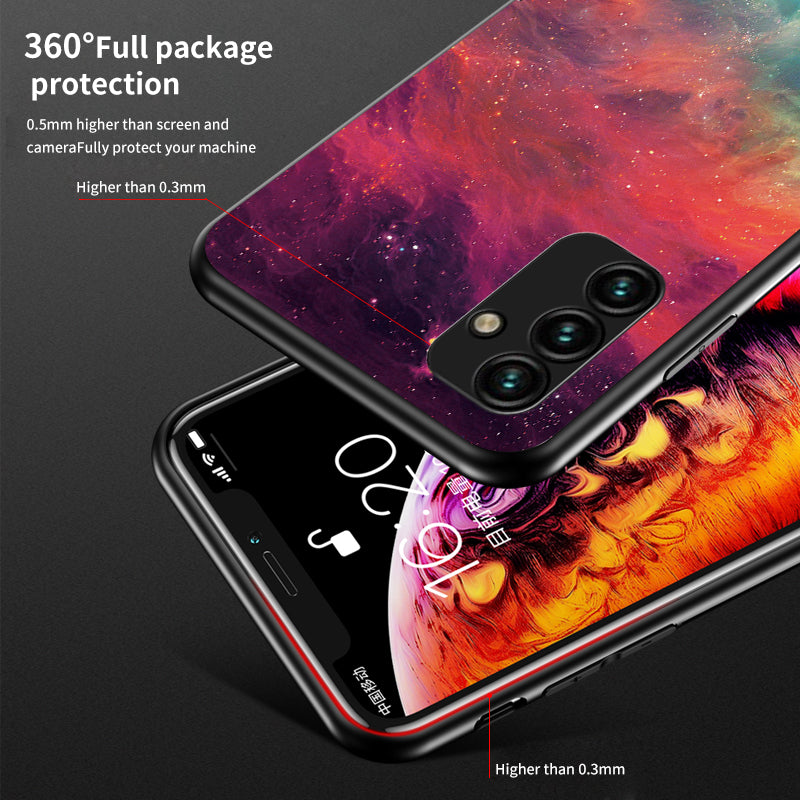 For Samsung Galaxy A34 5G Starry Sky Pattern Printing Phone Cover Tempered Glass Hard PC Soft TPU Shockproof Case For Samsung Galaxy A34 5G Starry Sky Pattern Printing Phone Cover Tempered Glass Hard PC Soft TPU Shockproof Case